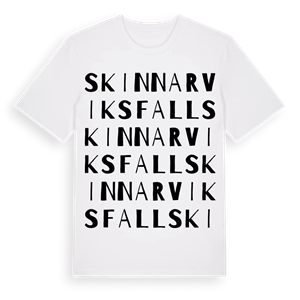 Skinnarviksfall ordlek t-shirt – ekologisk bomull t-shirt från Pinshirt