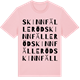 Pink Cotton t-shirt med Skinnfälleröd ordlek t-shirt