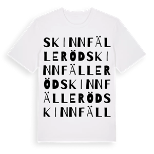 Skinnfälleröd ordlek t-shirt – ekologisk bomull t-shirt från Pinshirt