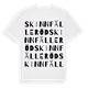 Skinnfälleröd ordlek t-shirt