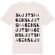 Vintage White t-shirt med Skjutshagen ordlek t-shirt
