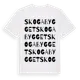 White t-shirt med Skogabygget ordlek t-shirt