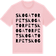 Pink Cotton t-shirt med Skogatorpet ordlek t-shirt