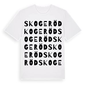 Skogeröd ordlek t-shirt – ekologisk bomull t-shirt från Pinshirt