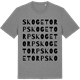 Mid Heather Gray t-shirt med Skogetorp ordlek t-shirt
