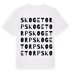 Skogetorp ordlek t-shirt – ekologisk bomull t-shirt från Pinshirt