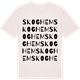 Vintage White t-shirt med Skoghem ordlek t-shirt