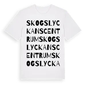Skogslyckans Centrum ordlek t-shirt – ekologisk bomull t-shirt från Pinshirt