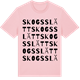 Pink Cotton t-shirt med Skogsslätt ordlek t-shirt