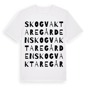 Skogvaktaregården ordlek t-shirt – ekologisk bomull t-shirt från Pinshirt