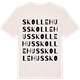 Vintage White t-shirt med Skollehus ordlek t-shirt