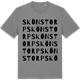 Mid Heather Gray t-shirt med Skönstorp ordlek t-shirt