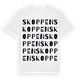 White t-shirt med Skoppen ordlek t-shirt