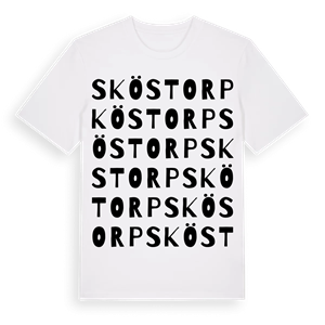 Sköstorp ordlek t-shirt – ekologisk bomull t-shirt från Pinshirt