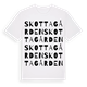 White t-shirt med Skottagården ordlek t-shirt