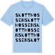 Blue Soul t-shirt med Skottmossen ordlek t-shirt