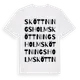 White t-shirt med Sköttningsholm ordlek t-shirt
