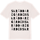 Vintage White t-shirt med Skräddaregården ordlek t-shirt