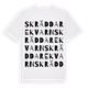 White t-shirt med Skräddarekvarn ordlek t-shirt