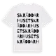 White t-shirt med Skräddarhuset ordlek t-shirt