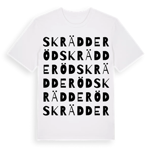 Skrädderöd ordlek t-shirt – ekologisk bomull t-shirt från Pinshirt