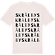 Vintage White t-shirt med Skrålby ordlek t-shirt