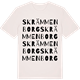 Vintage White t-shirt med Skrämmenborg ordlek t-shirt