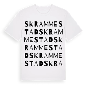 Skrammestad ordlek t-shirt – ekologisk bomull t-shirt från Pinshirt