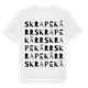 White t-shirt med Skrapekärr ordlek t-shirt