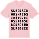 Pink Cotton t-shirt med Skredseröd ordlek t-shirt