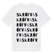 White t-shirt med Skröfva ordlek t-shirt