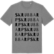 Mid Heather Gray t-shirt med Skrubbarp ordlek t-shirt