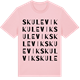 Pink Cotton t-shirt med Skulevik ordlek t-shirt