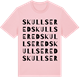 Pink Cotton t-shirt med Skullsered ordlek t-shirt