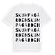 White t-shirt med Skumpagården ordlek t-shirt