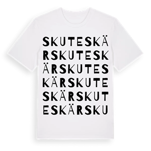 Skute skär ordlek t-shirt – ekologisk bomull t-shirt från Pinshirt