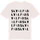 Vintage White t-shirt med Skvalpan ordlek t-shirt