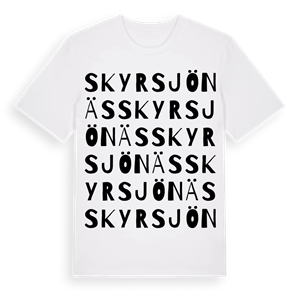 Skyrsjönäs ordlek t-shirt – ekologisk bomull t-shirt från Pinshirt