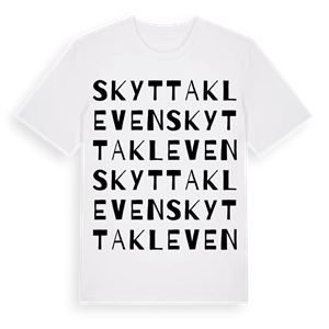 Skyttakleven ordlek t-shirt – ekologisk bomull t-shirt från Pinshirt