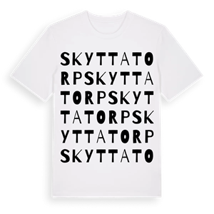 Skyttatorp ordlek t-shirt – ekologisk bomull t-shirt från Pinshirt
