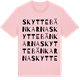 Pink Cotton t-shirt med Skyttebänkarna ordlek t-shirt