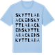 Blue Soul t-shirt med Skyttlabacken ordlek t-shirt