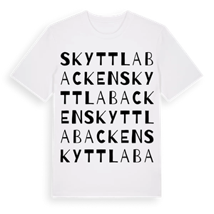 Skyttlabacken ordlek t-shirt – ekologisk bomull t-shirt från Pinshirt