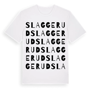 Slaggerud ordlek t-shirt – ekologisk bomull t-shirt från PinShirt