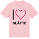 Pink Cotton t-shirt med Jag älskar Slätte t-shirt stort tryck