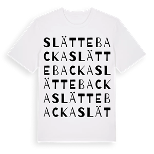 Slättebacka ordlek t-shirt – ekologisk bomull t-shirt från Pinshirt