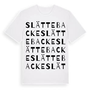 Slättebacke ordlek t-shirt – ekologisk bomull t-shirt från Pinshirt