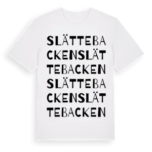 Slättebacken ordlek t-shirt – ekologisk bomull t-shirt från Pinshirt