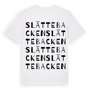 Slättebacken ordlek t-shirt – ekologisk bomull t-shirt från Pinshirt