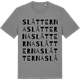 Mid Heather Gray t-shirt med Slåtterna ordlek t-shirt